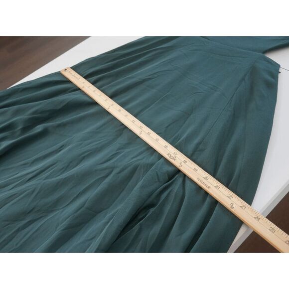 Lulu's Women's Green Back Cutout Ballon Long Sleeve Chiffon Maxi Dress S - Picture 12 of 13